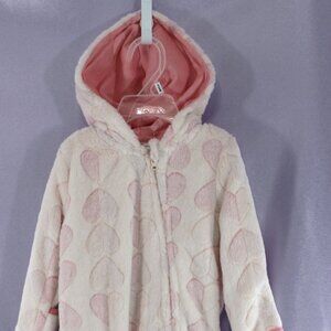 Little Beginnings Baby Girl Heart Pram Suit Hooded Zip LIGHT PINK 6–9 Months NWT